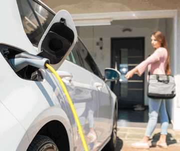 electric car charges at home